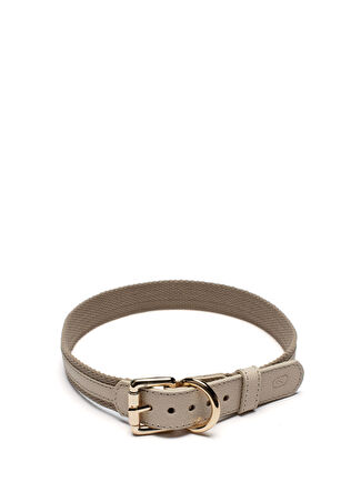 Zoe Pet Atelier Bej Deri Köpek Boyun Tasması S -1