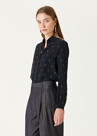 Etro Kadın Lacivert Çiçekli Gömlek 44 It