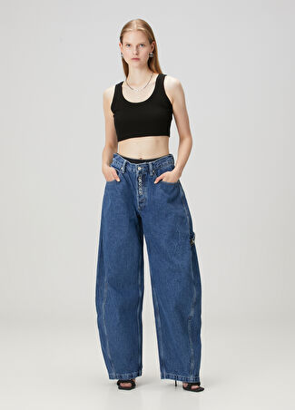 T By Alexander Wang Kadın Koyu Mavi Jean Pantolon Lacivert 26 Us - 1