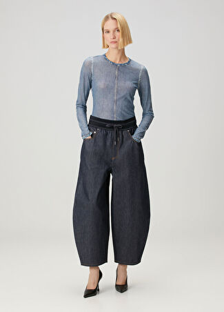 Helmut Lang Kadın Cocoon Lacivert Jean Pantolon 29 Us