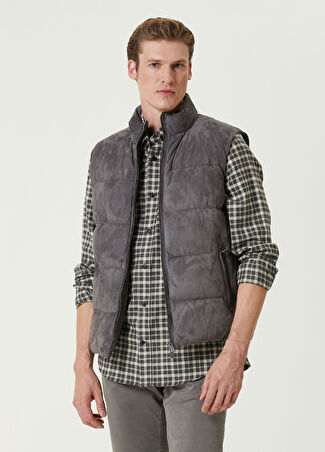 Beymen Collection Collection Erkek Gri Puffer Süet Yelek 54