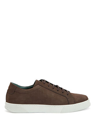 George Hogg Erkek Siyah Deri Sneaker Kahverengi 42