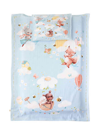 Nilue Dreamland Mavi Müslin Nevresim Takımı -1