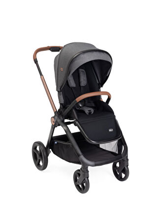 Chicco Bebek Mysa Black Satin Tek Elle Katlanabilen Arabası Siyah -1
