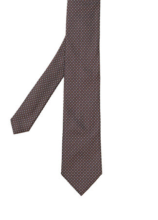 Zegna Erkek Siyah Beyaz İpek Kravat