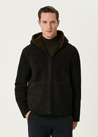 Beymen Club Erkek Koyu Haki Kapüşonlu Çift Taraflı Shearling Mont L -1