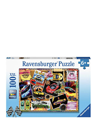 Ravensburger Çocuk 128990 Yarış Arabaları 100 Parça Puzzle -1