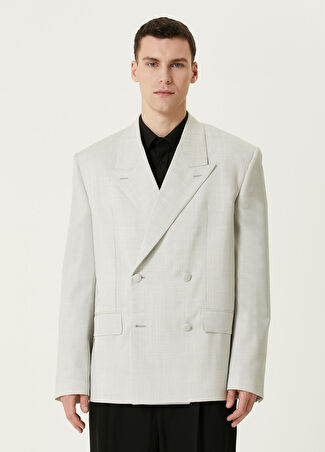 Givenchy Erkek Gri Kırlangıç Yaka Yün Ceket 50 It
