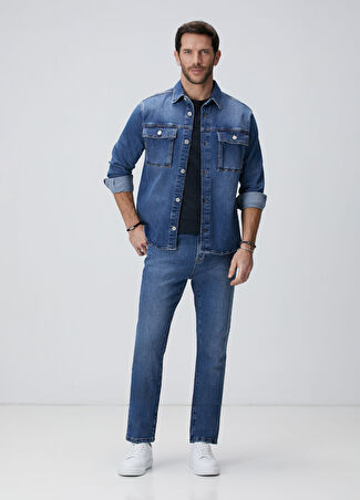 Network Erkek Mavi Denim Pantolon 36-33