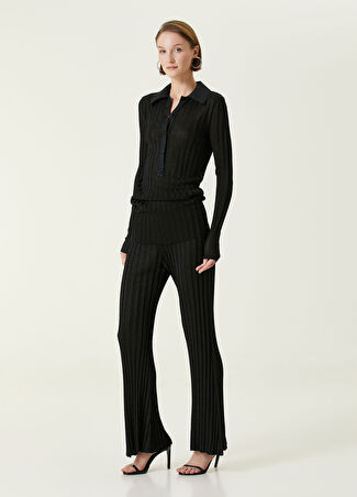 Stella Mccartney Kadın Siyah Simli Triko Pantolon Xs