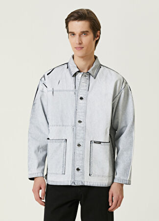 Closed Erkek Buz Çift Taraflı Denim Ceket Mavi Xl