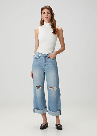 Rag&bone Kadın Logan Wide Leg Jean Pantolon Mavi 25 Us