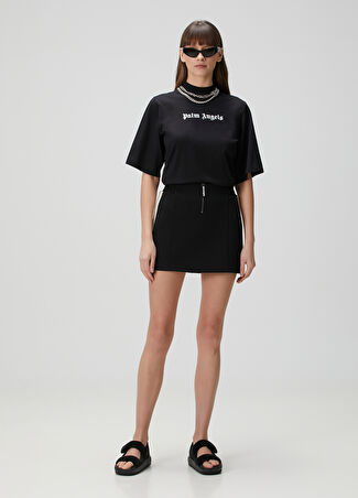 Palm Angels Kadın Siyah Ekru Mini Etek Bej L -1