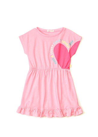 Billieblush Kız Çocuk Beyaz Fırfırlı Elbise Pembe 2 Yaş