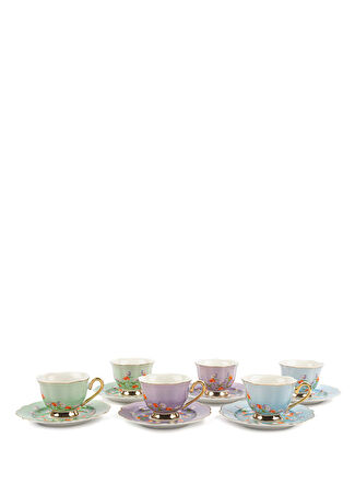 Mikasa Moor Flora Renkli 6 Lı Porselen Kahve Fincanı Takımı Çok -1