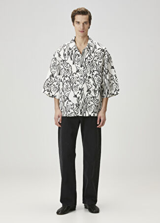 Jacquemus Erkek The Straight De-nîmes Siyah Jean Pantolon 32 It -1