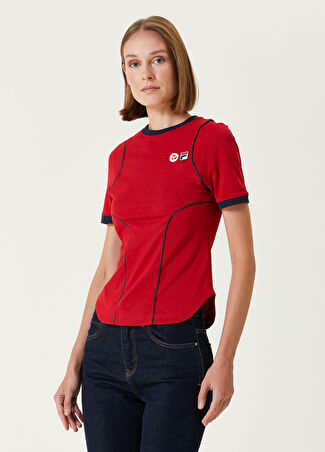 Bettter Kadın Kırmızı Biyeli T-Shirt Xs