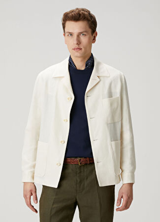 Ralph Lauren Purple Label Erkek Beyaz Keten Ceket M