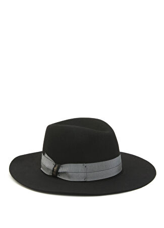 Borsalino Erkek Siyah Logolu Şapka 58 - 1