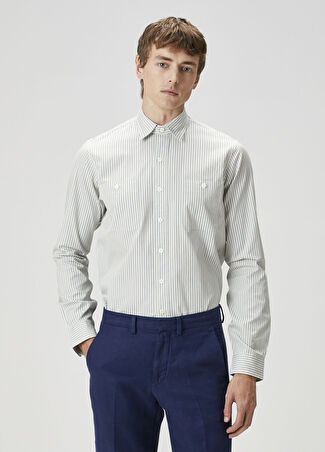 Polo Ralph Lauren Erkek Çizgi Desenli Gömlek Bej 16 Us
