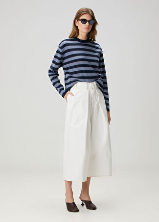 Sunnei Kadın Beyaz Wide Leg Crop Pantolon Xs
