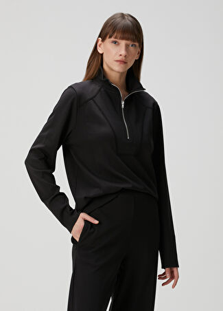 Iro Kadın Jemipa Siyah Fermuarlı Sweatshirt M - 1