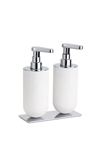 System Bathroom Accessories Beyaz Krom 2 Li Sıvı Sabunluk Çok Renkli -1