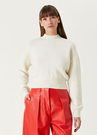 Jacquemus Kadın Ekru Logo Jakarlı Kazak Bej Xs -1