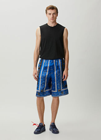 Off-white Erkek Mavi Şal Desenli Bermuda 48 It