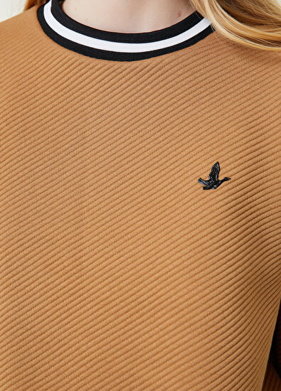 Beymen Club Camel Bisiklet Yaka Şeritli Sweatshirt - 5