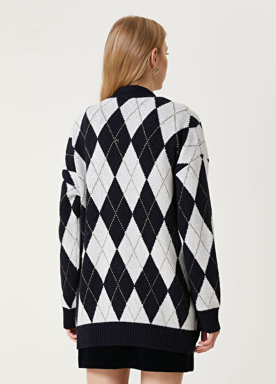 Beymen Club Lacivert Baklava Desenli Yün Hırka - 6