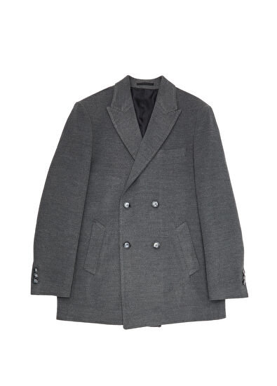 Beymen Club Gri Kruvaze Kaban - 7