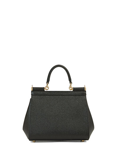 Medium Sicily Siyah Kadın Deri Çanta - Görsel 5