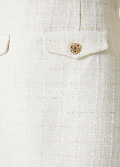 Beymen Club Ecru Mini Tweed Skirt - 5