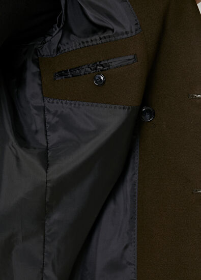 Beymen Club Khaki Double-Breasted Coat - 6
