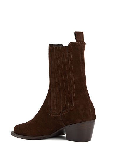 Beymen Club Kahverengi Kadın Süet Western Bot - 3