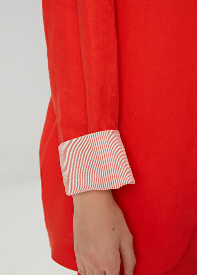 Beymen Club Kırmızı Keten Ceket - 7