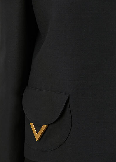 VGold Siyah Yün Ceket - Görsel 7