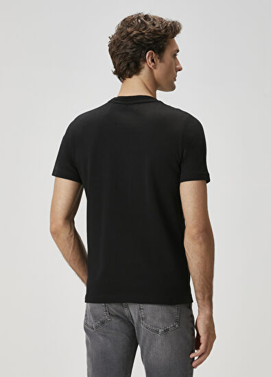 Beymen Club Black Embossed Logo Printed T-Shirt - 5