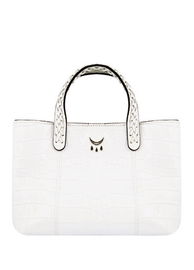 Qimu Hemithea Croco White Leather Women's Mini Handbag - 3