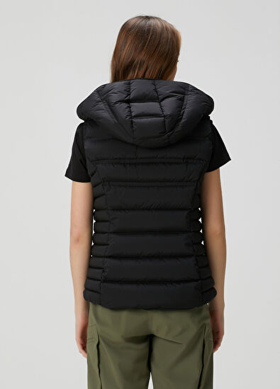 Moncler Aliterse Siyah Kapüşonlu Yelek - 4