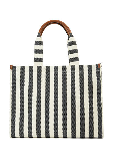 Beymen Club Lacivert Çizgili Kadın Kanvas Plaj Çantası - 5