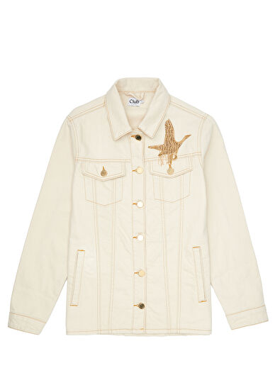 Beymen Club Ecru Embellished Denim Jacket - 7