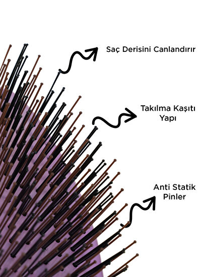 FENDA Professional Galaxy Pink 4-Pin Oval Pink Hair Brush - 3