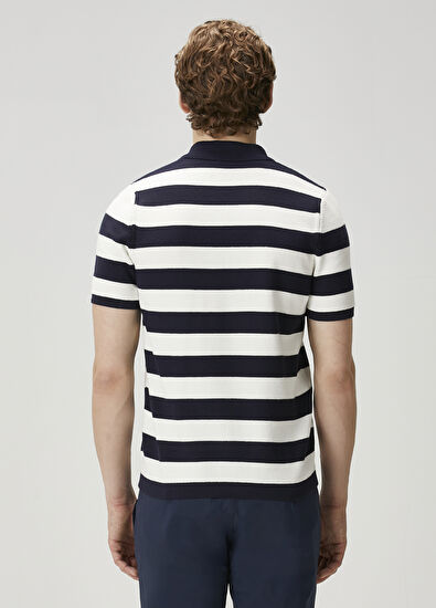 Beymen Club Lacivert Beyaz Polo Yaka T-shirt - 5