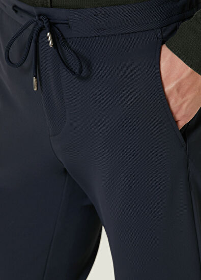 Beymen Club Lacivert Beli Kordonlu Örme Spor Pantolon - 4