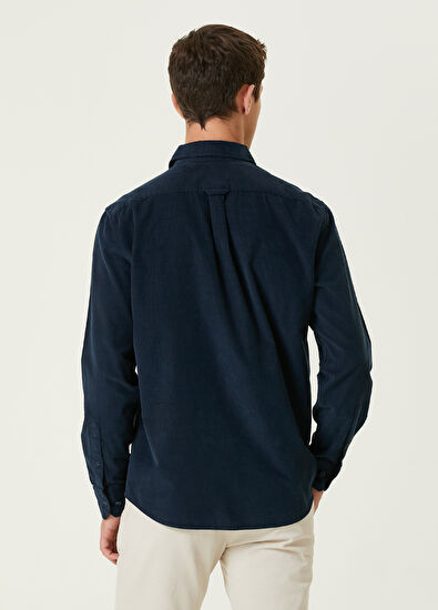 Beymen Club Comfort Fit Lacivert Kadife Corduroy Gömlek - 5