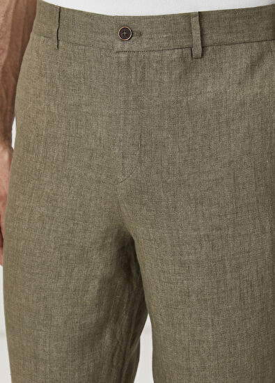 Beymen Club Open Khaki Linen Trousers - 4