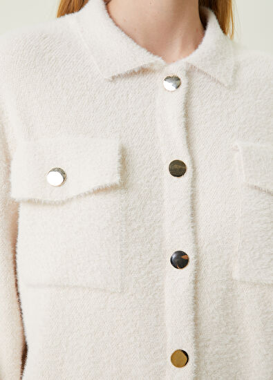 Beymen Club Bej Gömlek Formlu Tüylü Hırka - 5