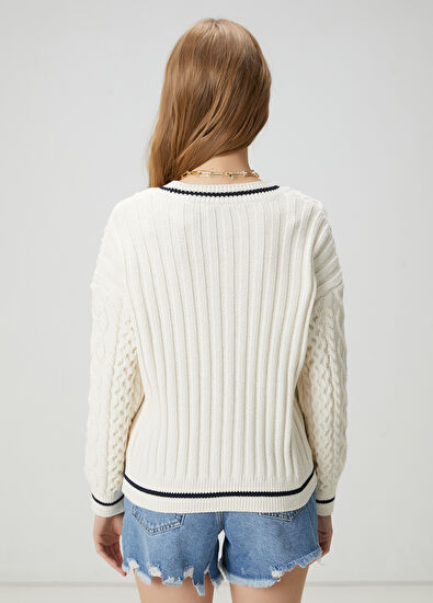 Beymen Club Ecru Stone Bird Detailed Cardigan - 5